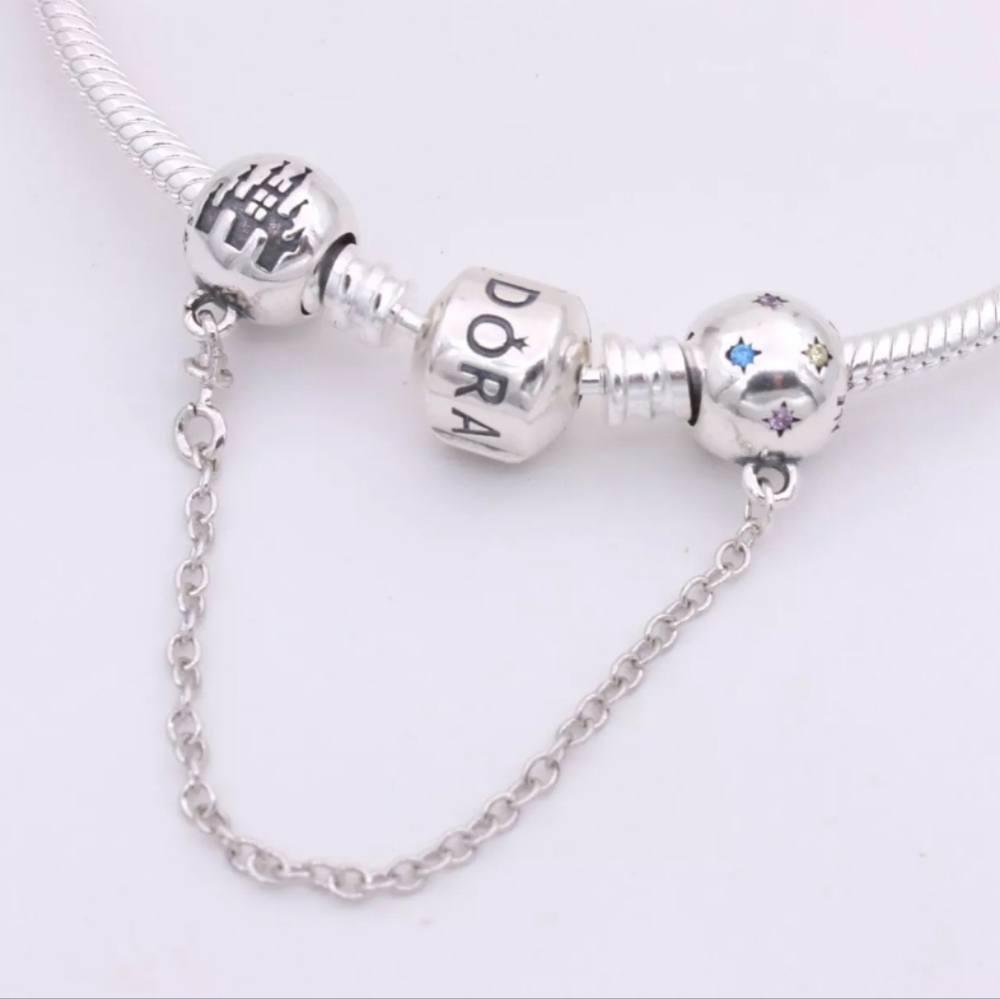 New Authentic PANDORA Disney Castle Fantasyland Safety Chain